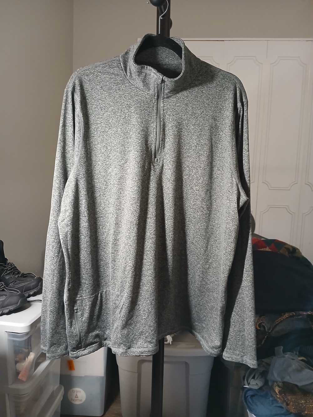 Quince Men's Gray Heather Quarter-Zip Sweater